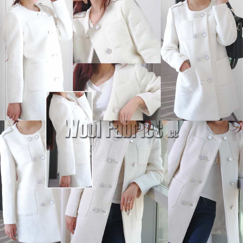 white wool knit coat for women