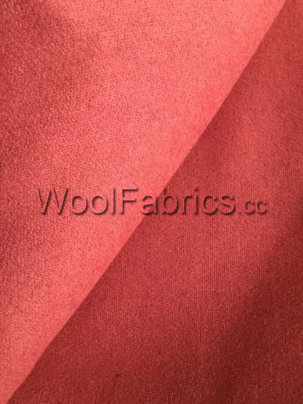 recyceled red wool melton fabric
