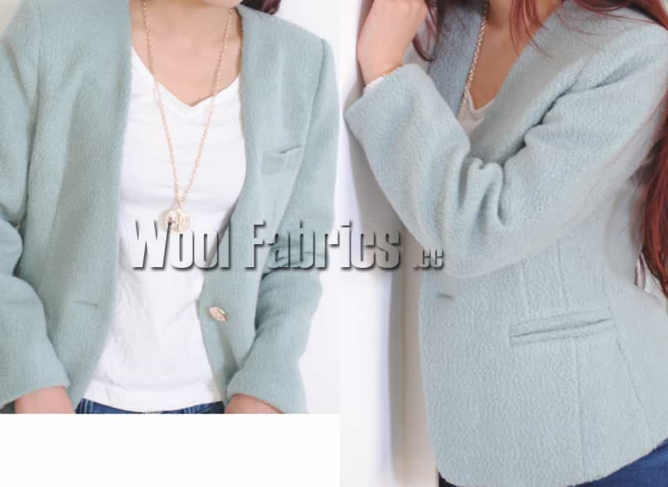 women blue wool knitting jackete