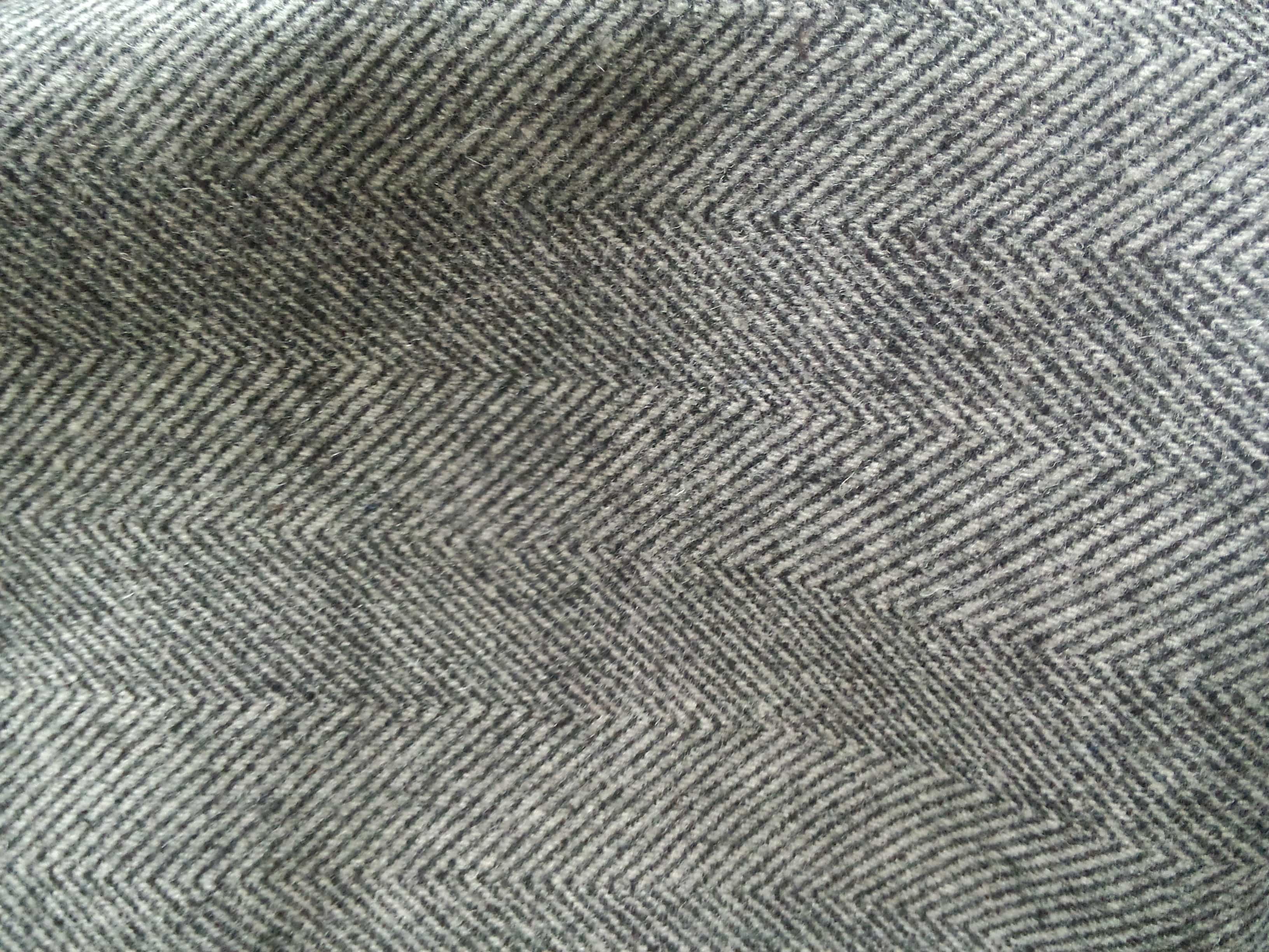 grey fishbone woolen fabric