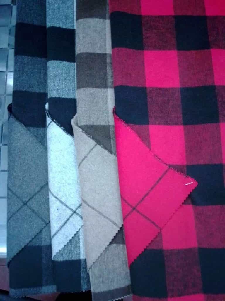 check and strip woolen double-face fabric