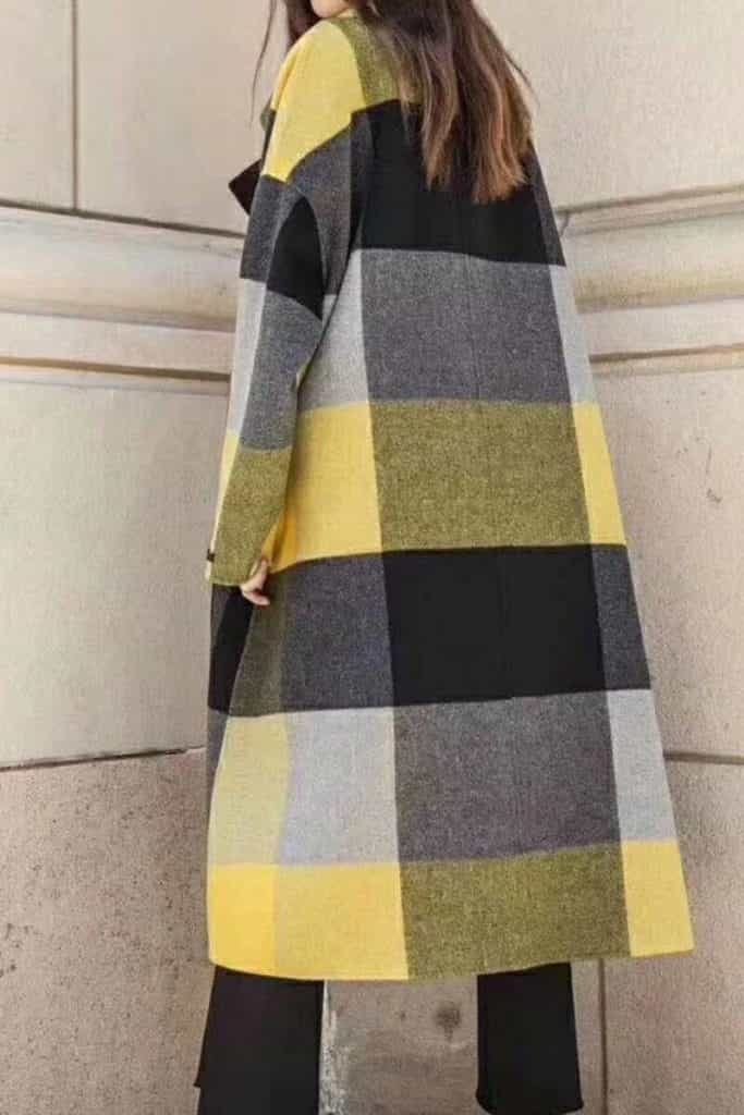 recycled checked wool coating