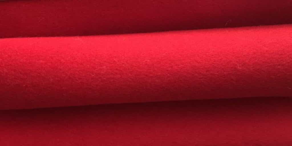 double faced rabbit wool fabric red color