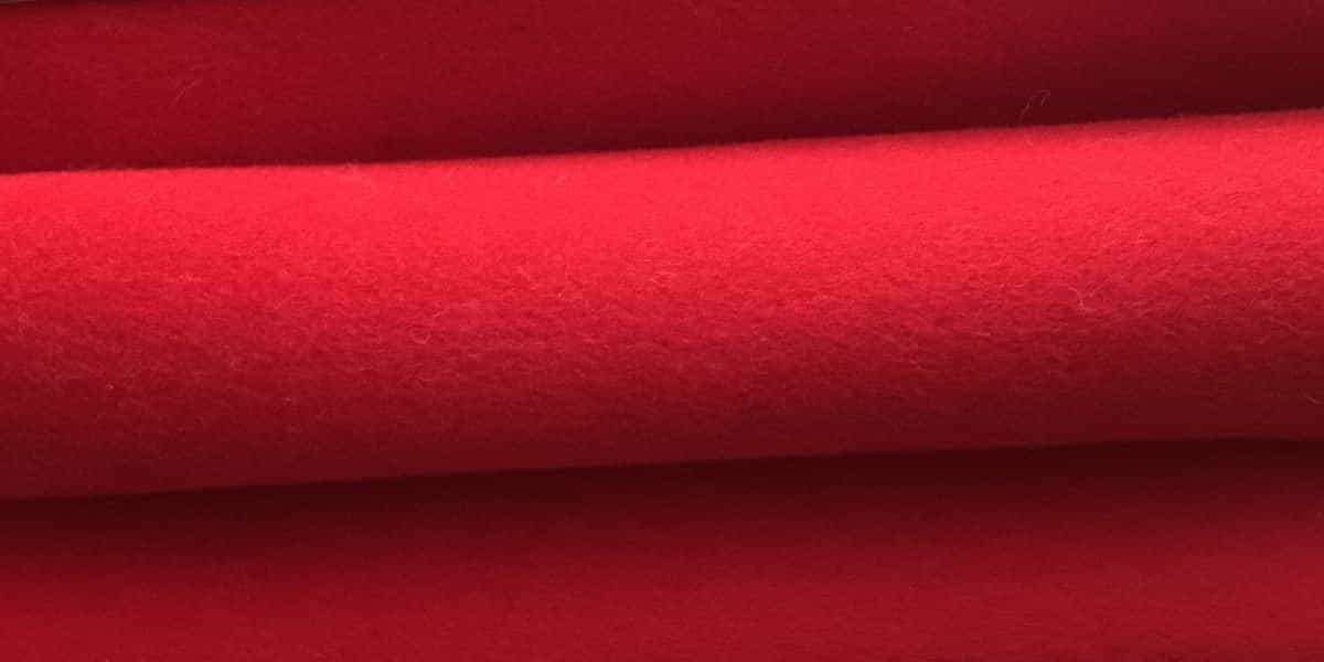 double faced rabbit wool fabric red color