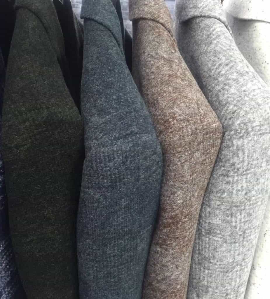 grey check wool knit jacket