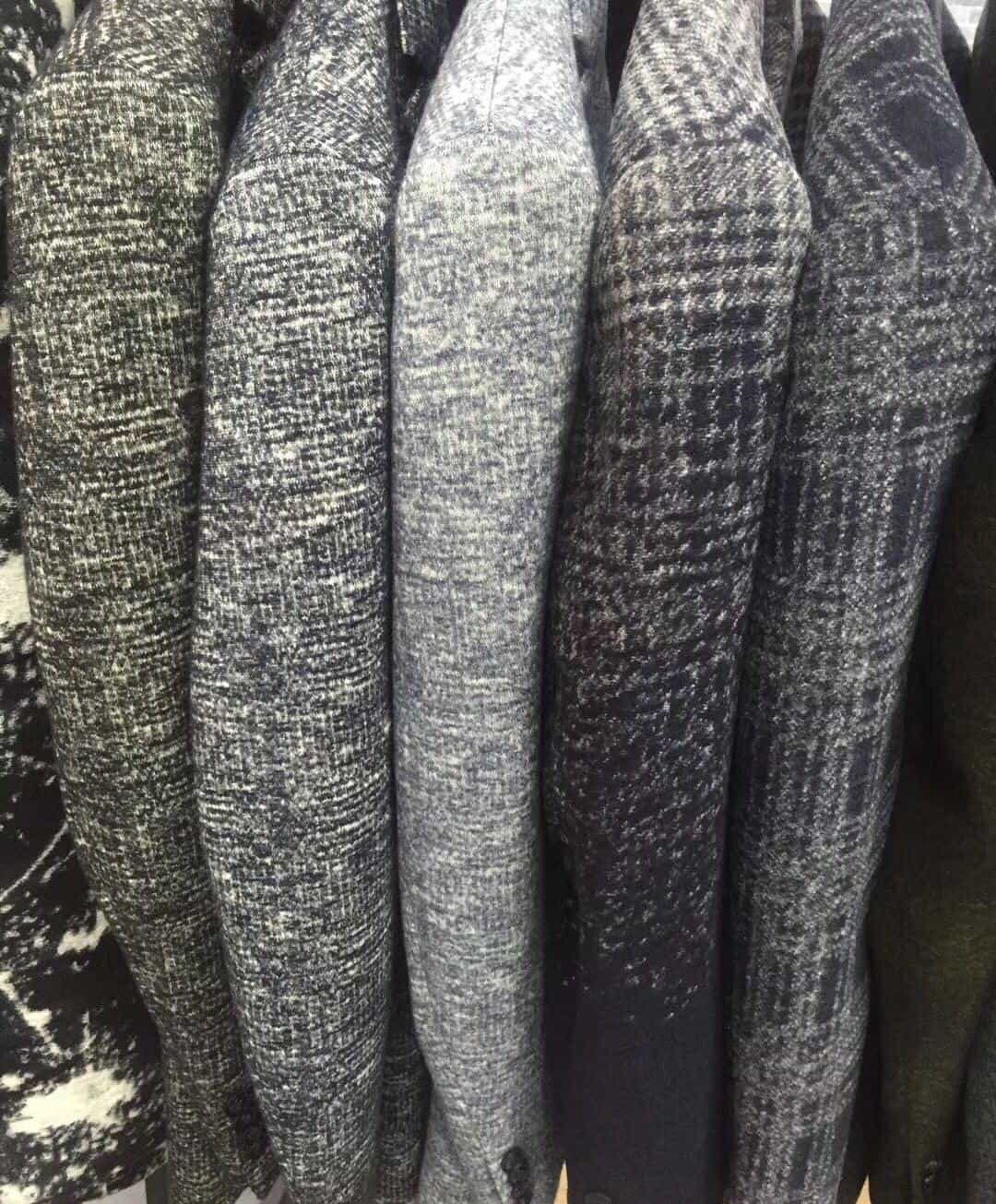 grey wool knitted fabrics for men's wool jackets