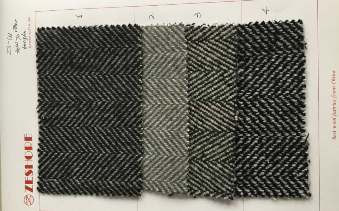 recycled wool fabric wide herringbone serial ready goods ZESHORE