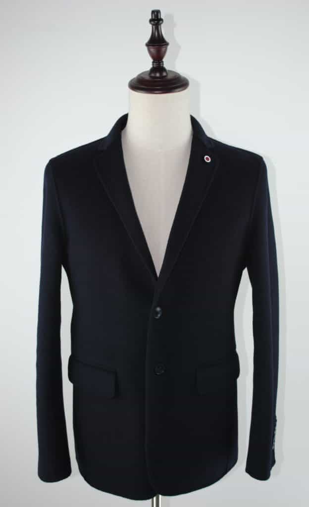double faced wool fabric coat in navy color