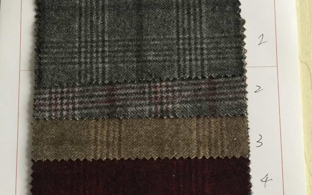 recycled woolen check fabric