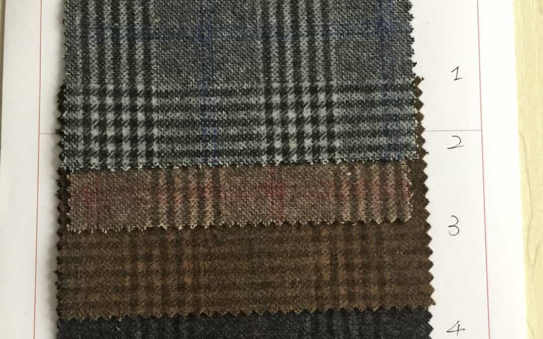 ZS-16095B China woolen check recycled wool fabrics