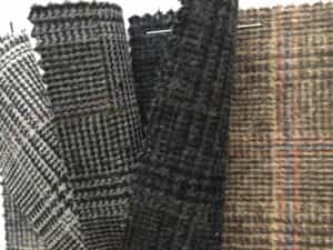 recycled wool fabric check design