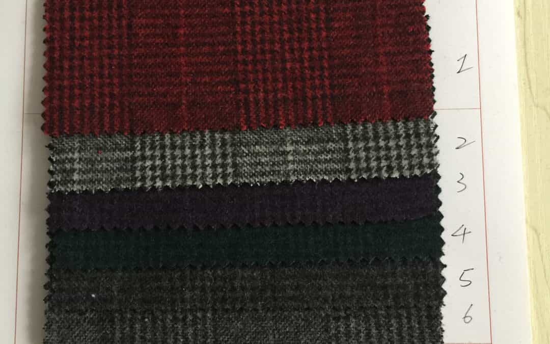 ZS-16092B recycled woolen check fabrics supplier