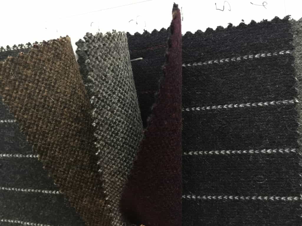 details of stripe woollen fabrics