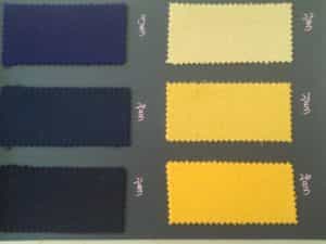 black and yellow woolen overcoating