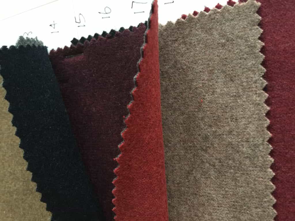 Details of wool knitting double faced fabrics