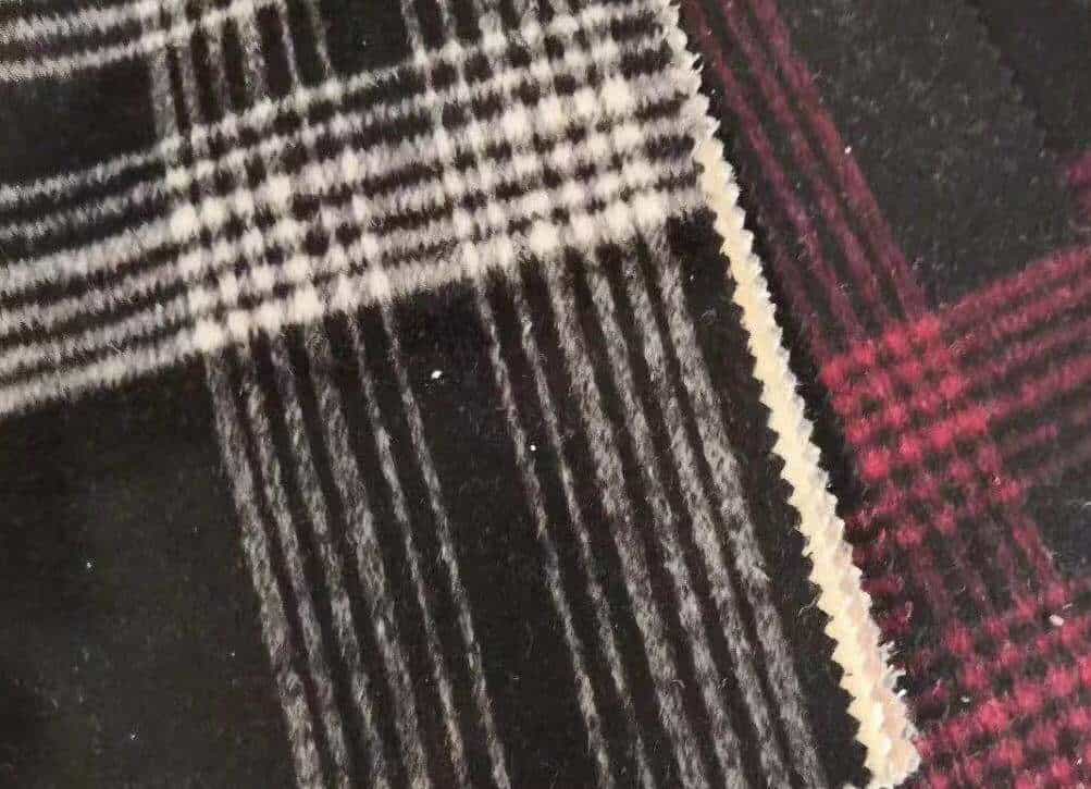black white check woolen fabrics