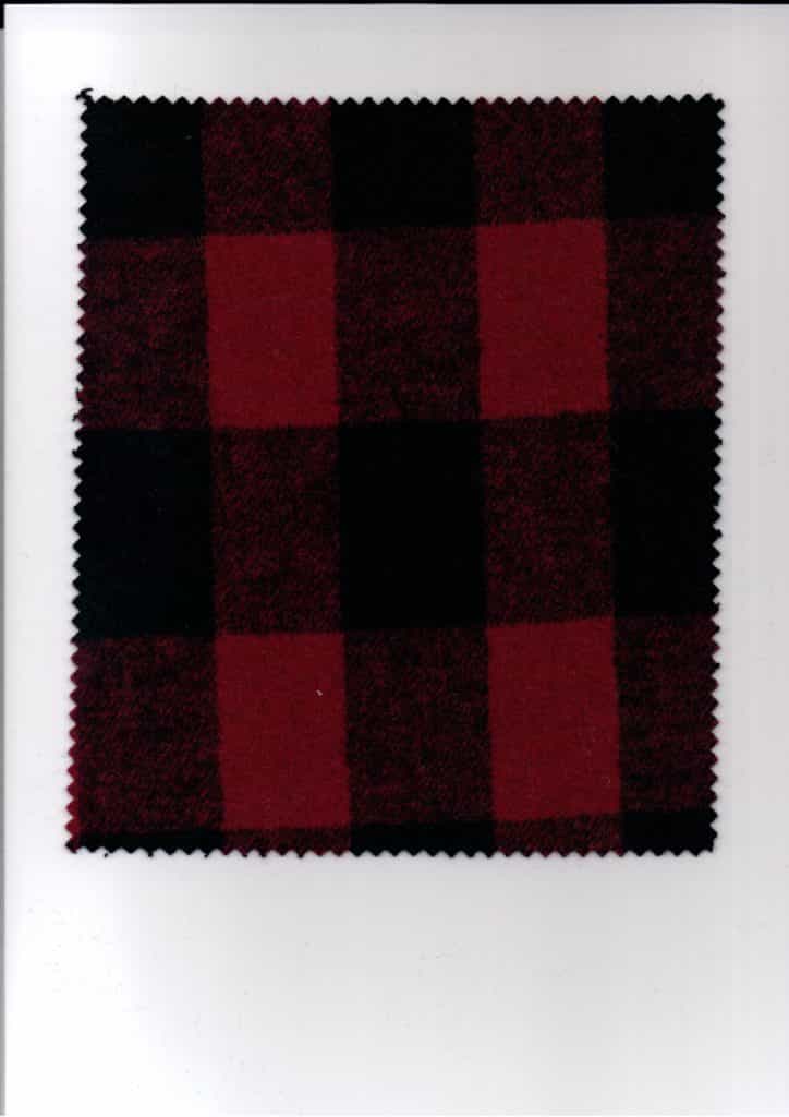 black red check woolen fabric