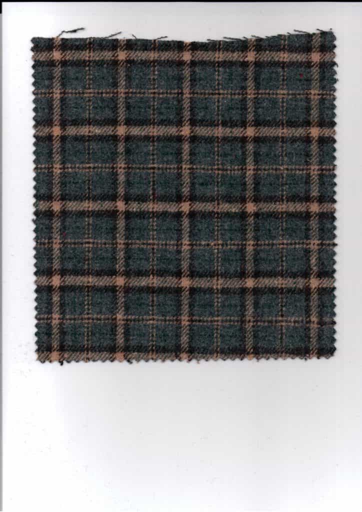 recycled check woolen jacket fabric