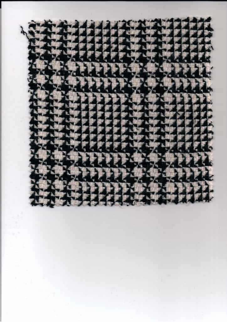 black white wool check fabric