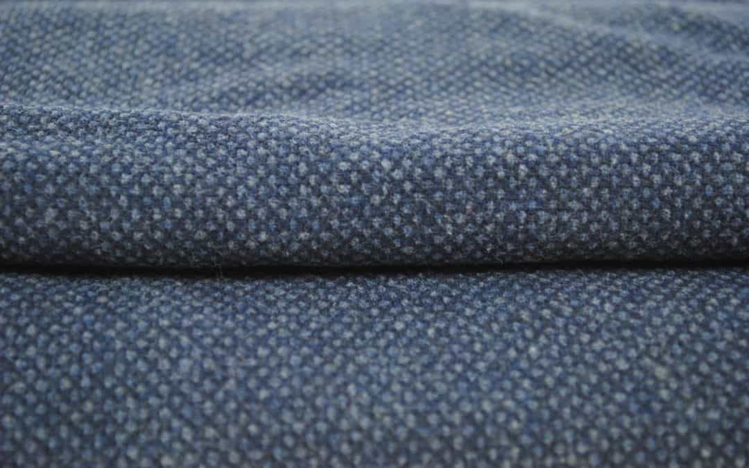 woolen jacket fabric with blue birdeye
