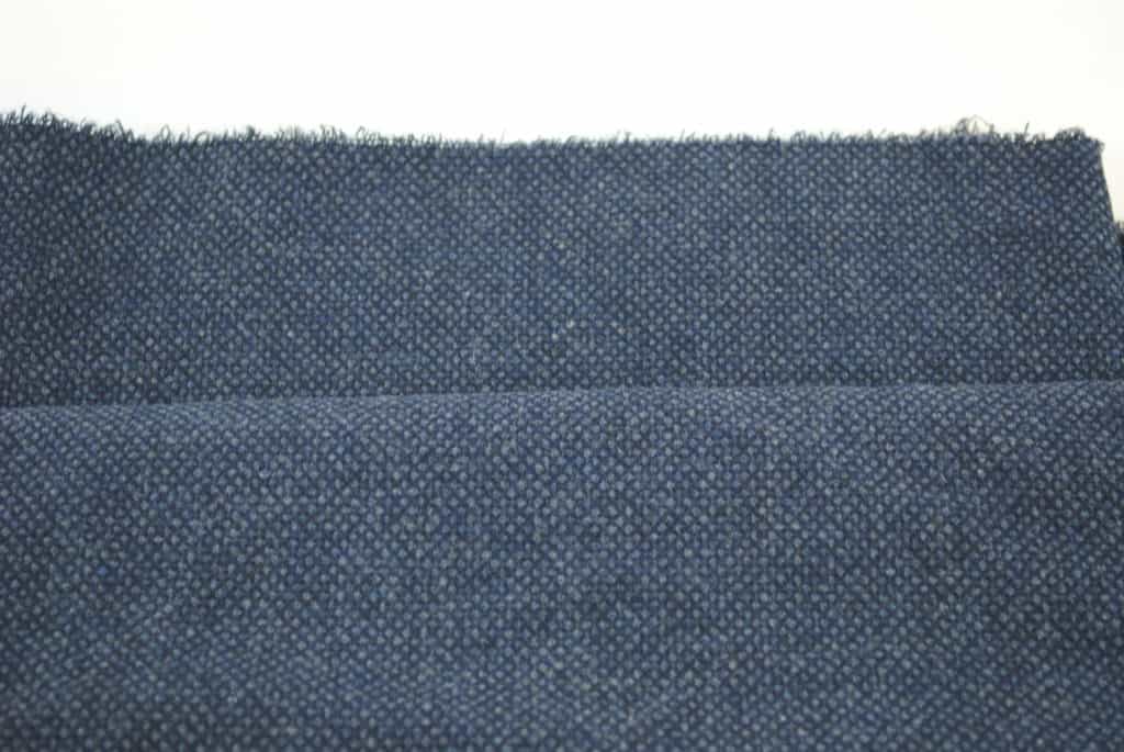details blue birdeye woolen jacket fabric