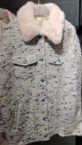 colorful wool loop knitted jacket