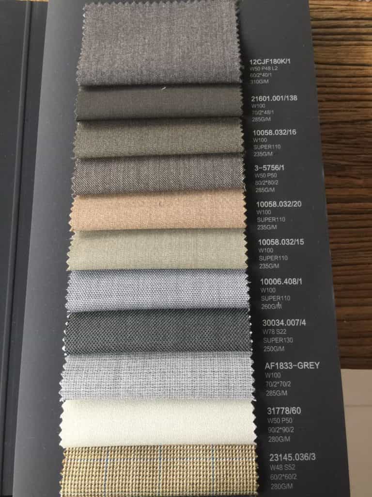 light color wool suiting for small order