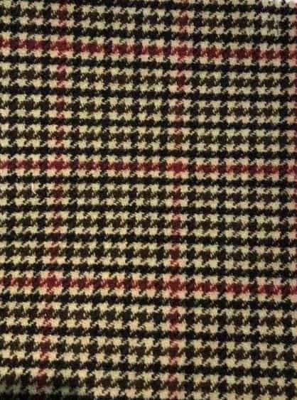recycled check dogstooth woolen fabric