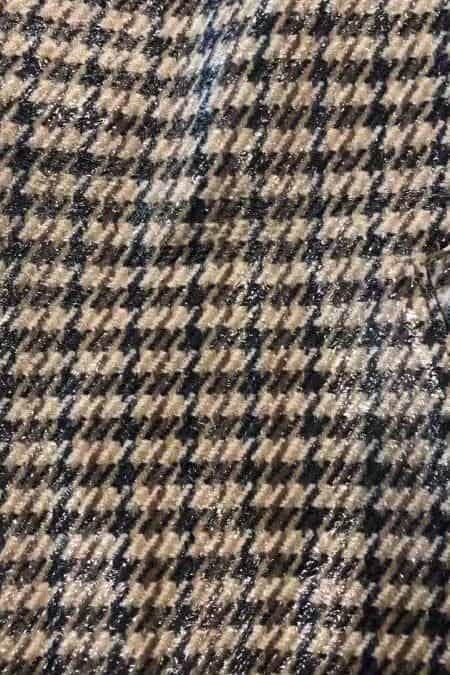 hound’s tooth recycled woolen fabrics for jacket with transparent PU on face