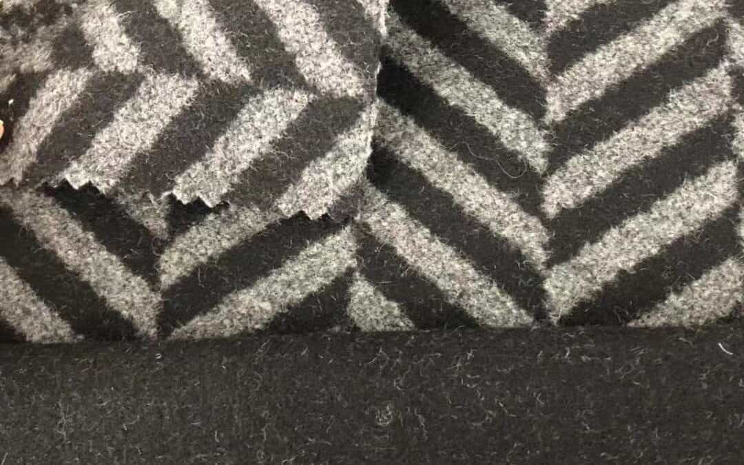 fishbone wool black fabric