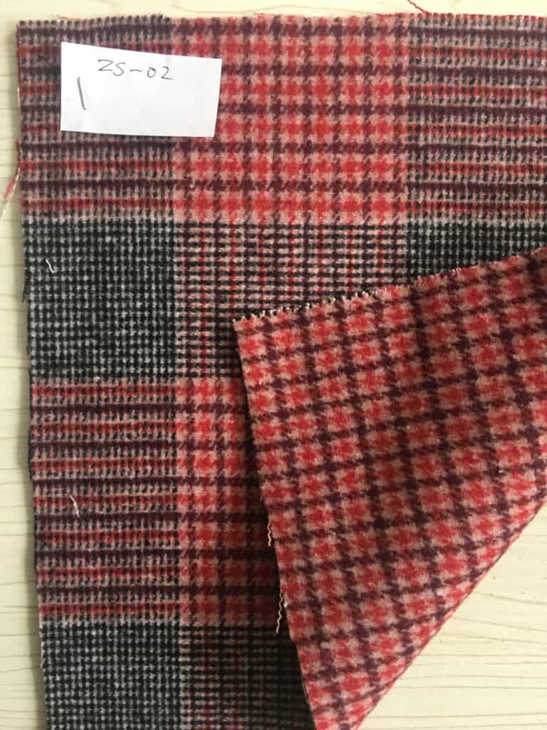 red black check woolen fabrics