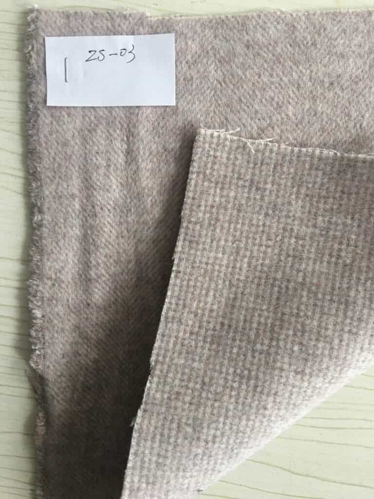 beige fishbone double face woolen fabric