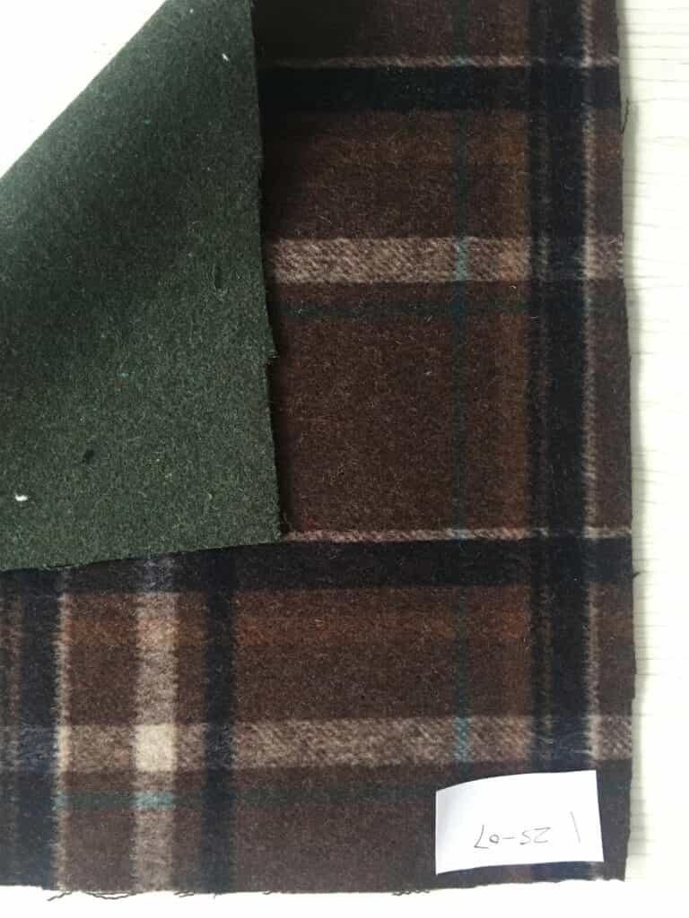 brown black check double face woolen fabric