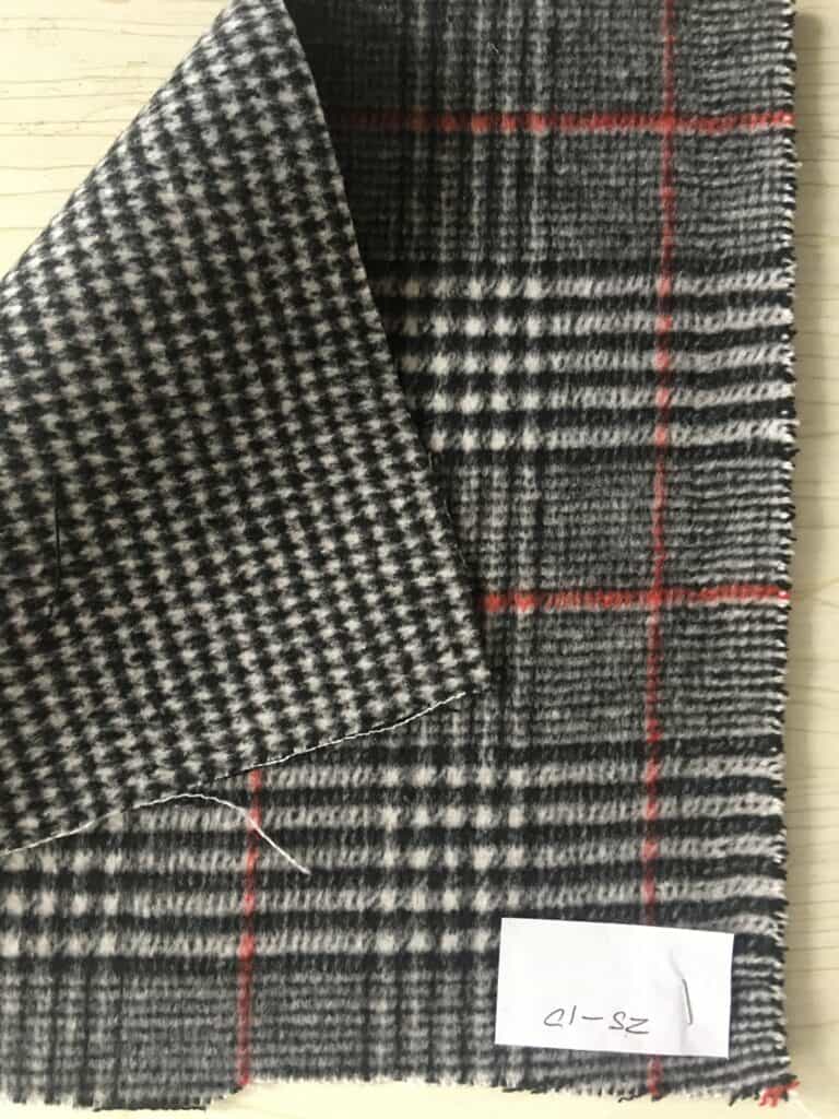 black white check double face woolen fabric