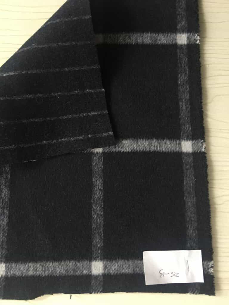 black white check back stripe double face woolen fabric