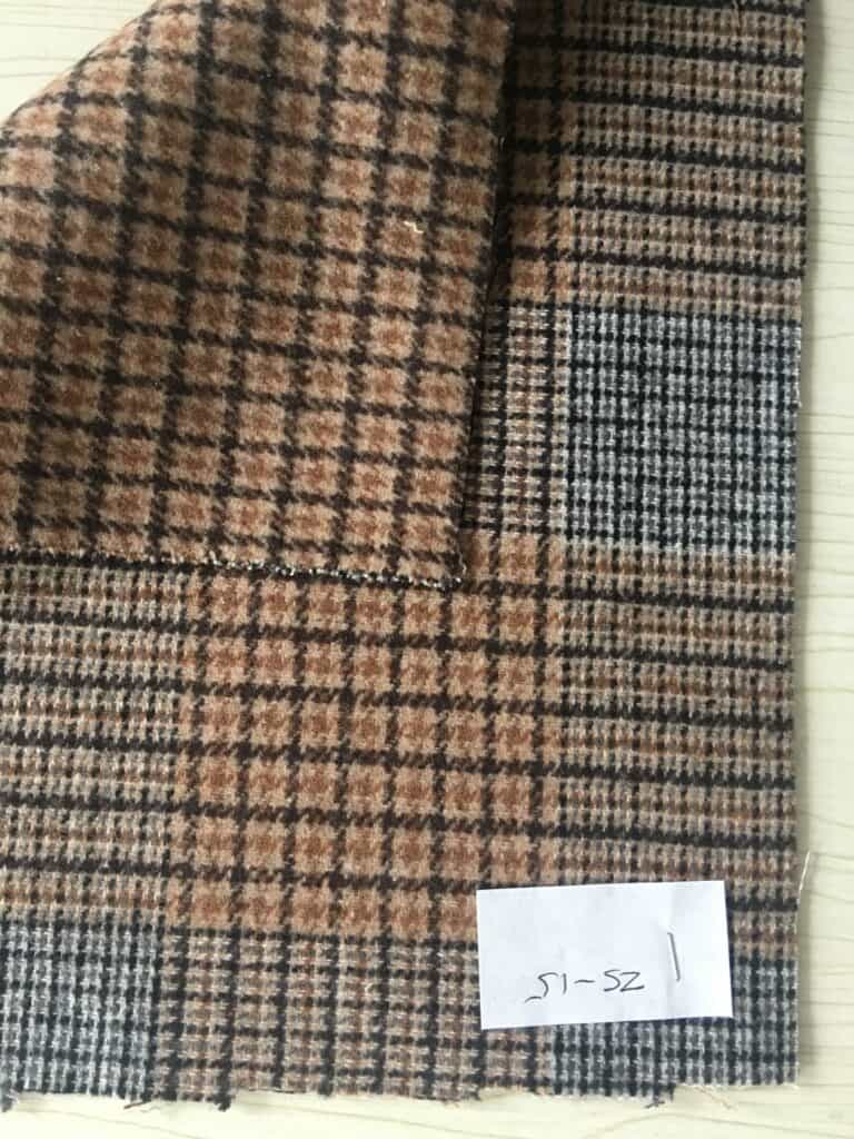 black check grey double face woolen fabric