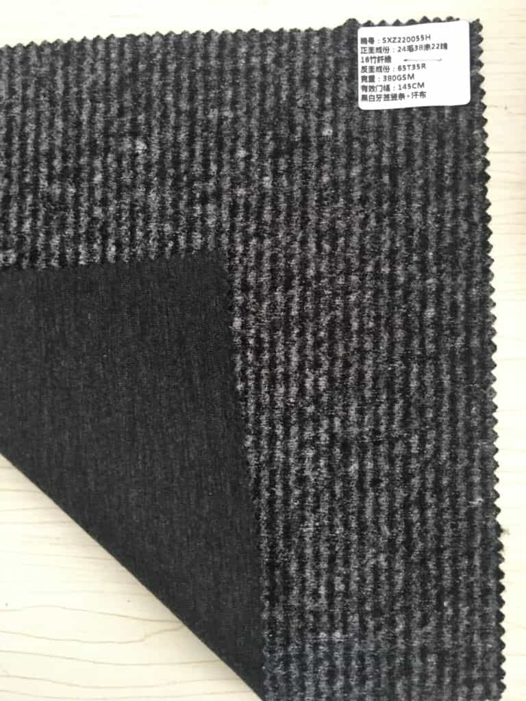 black grey wool stripe wool knit fabric