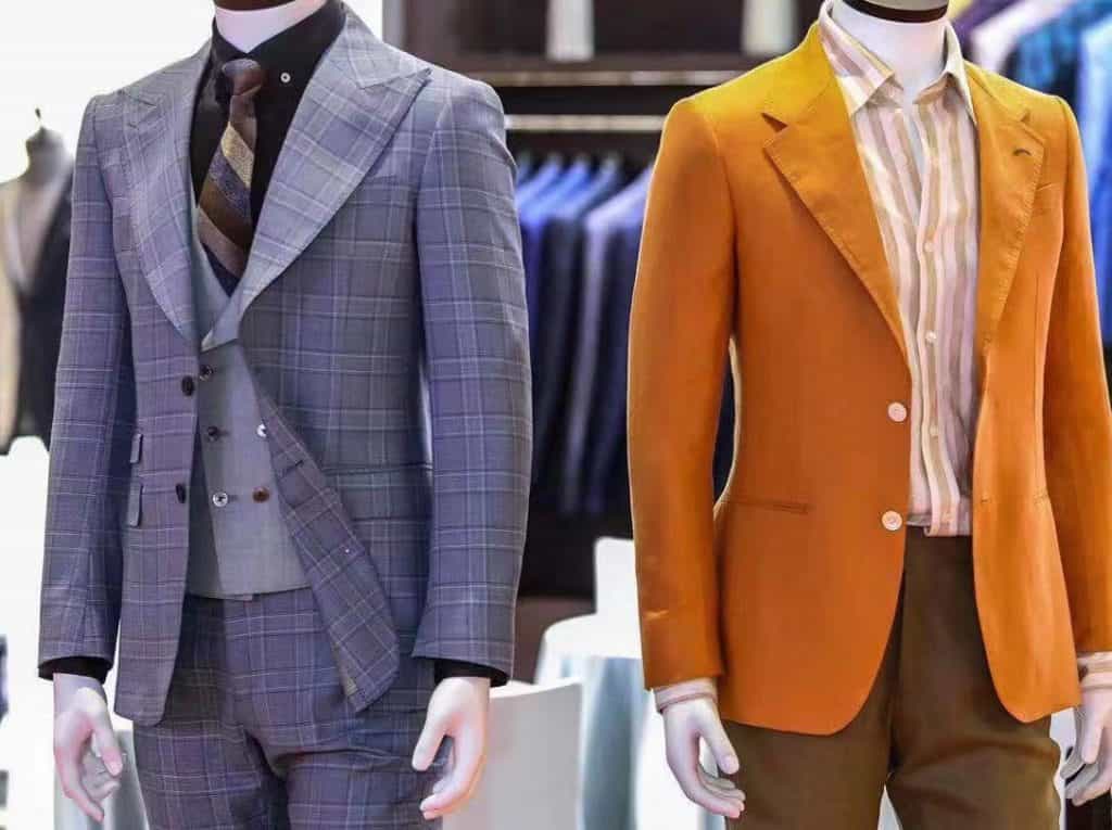 men's orange wool suits