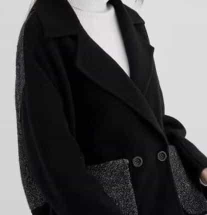 black double face wool knitted coats