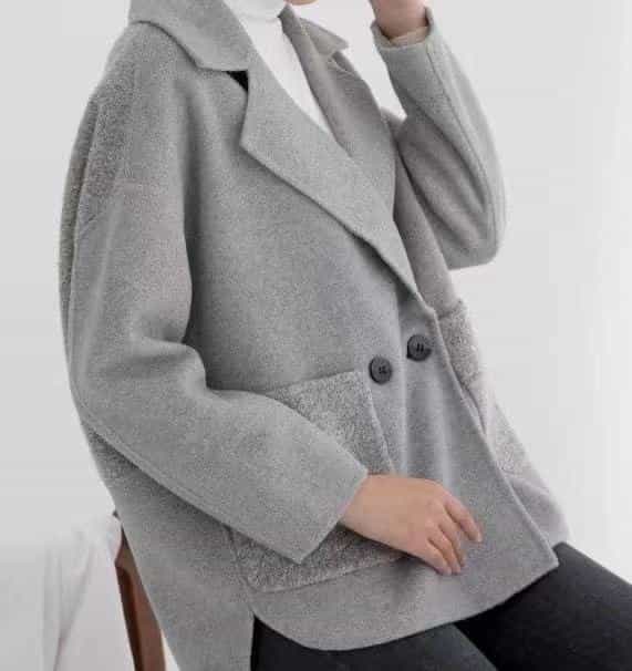 grey double face wool knitted coats