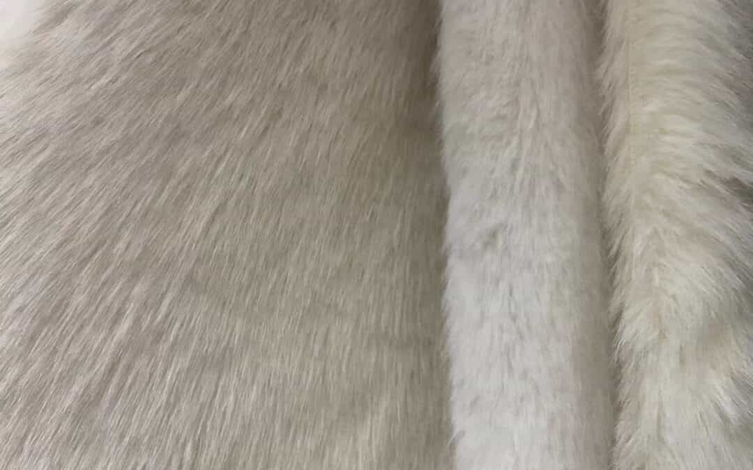 white long hair faux fur fabric