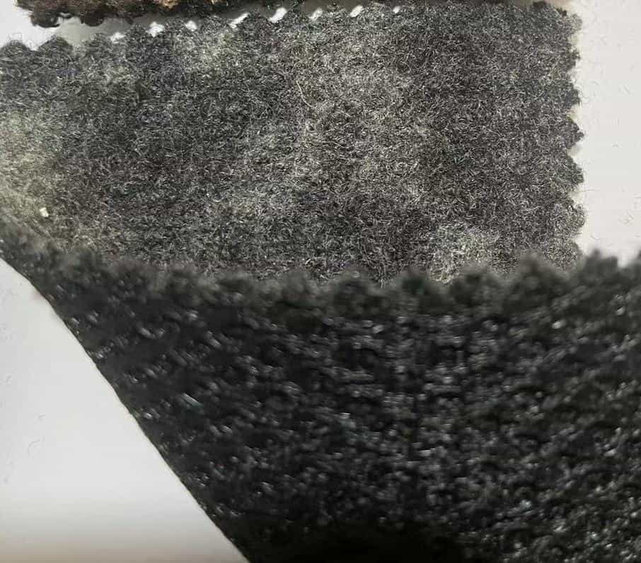 grey letter design wool knitted fabric poly bonded
