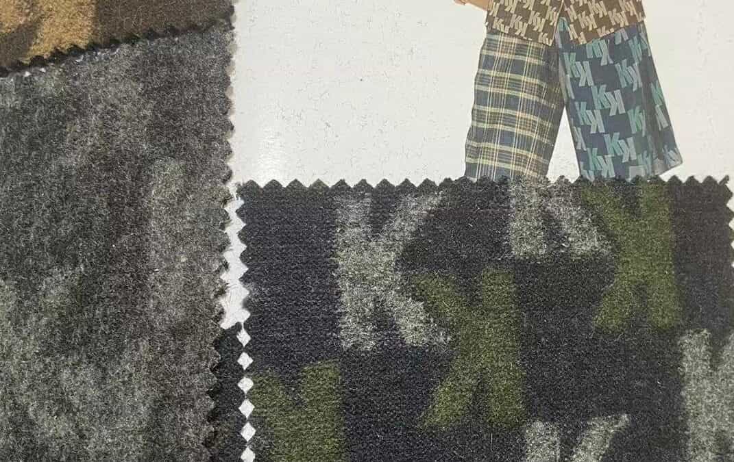 women’s wool knit jacket fabrics letter design bonded fabrics