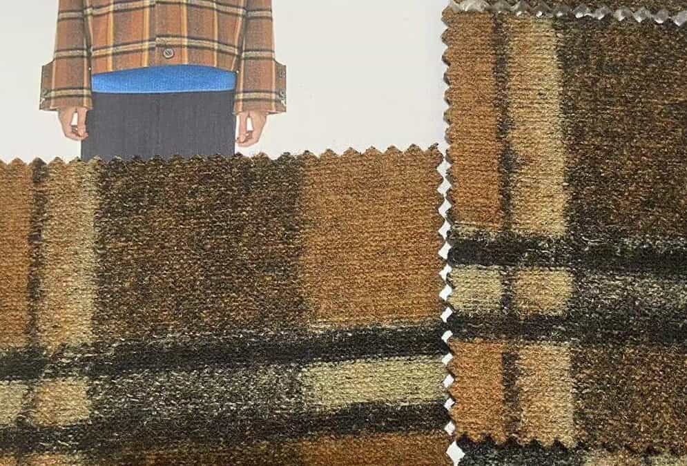 men's wool knit fabric check design