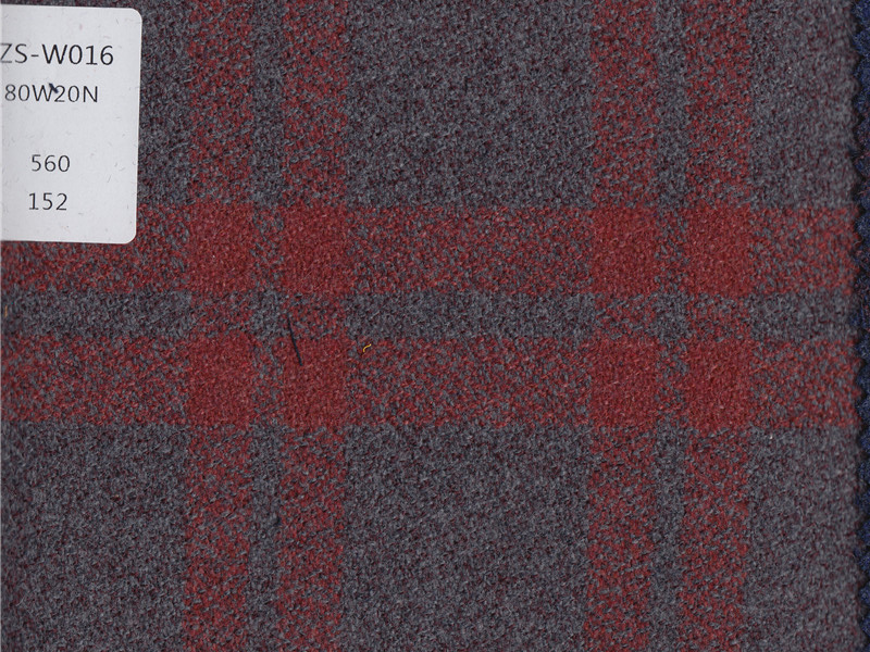 wool woven fabrics red check for women's wool clothing