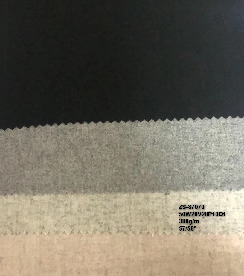 87070 solid recycled woollen fabric