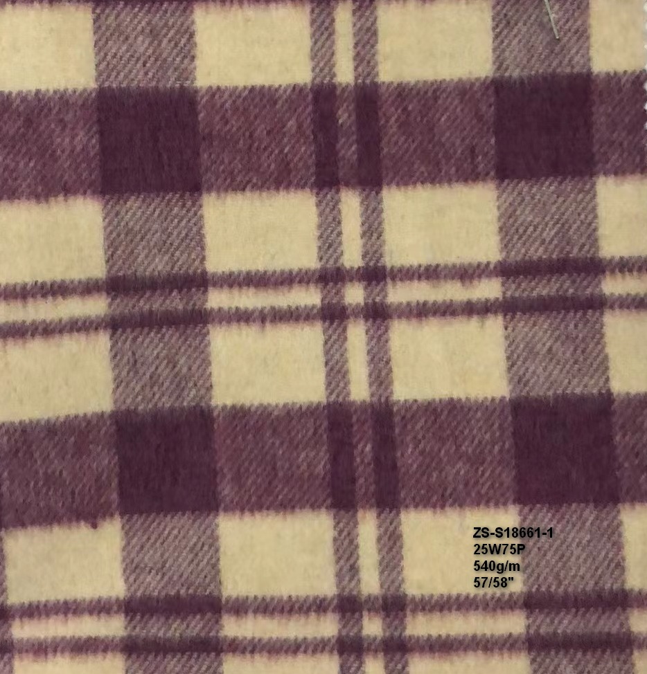 S18661-1 pink woollen check fabric