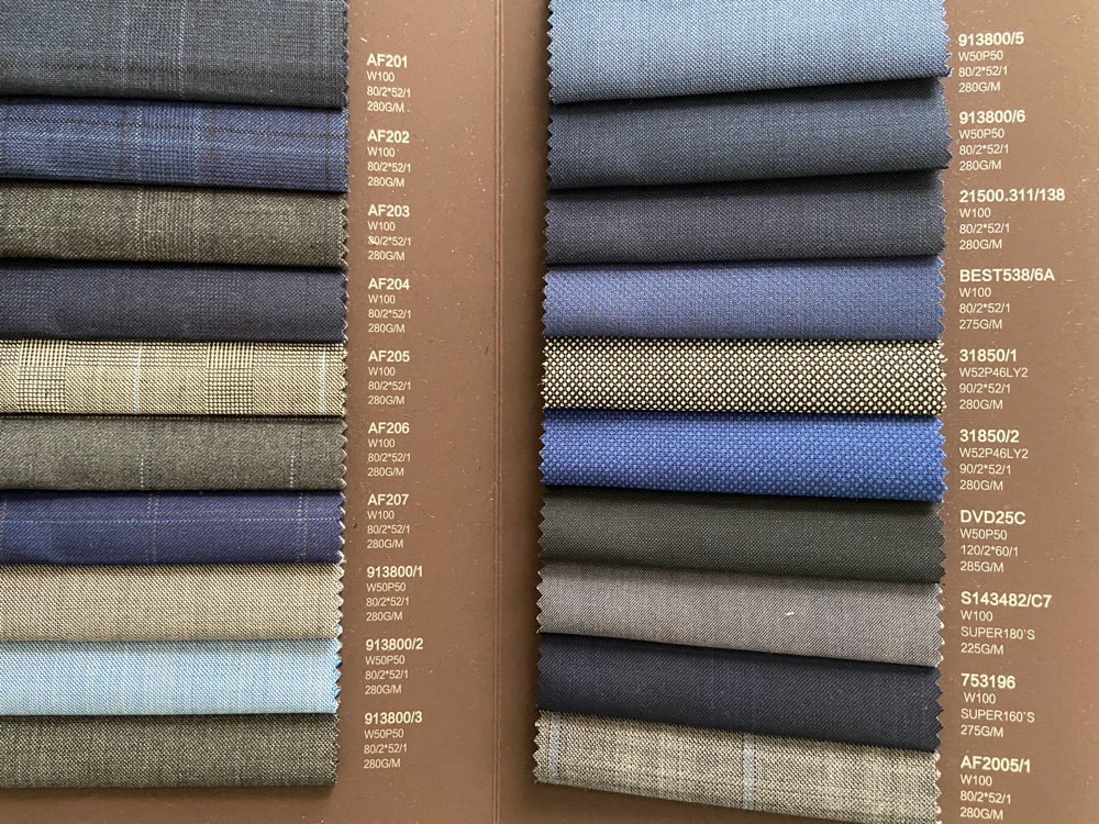 check wool fabric stock for blazer