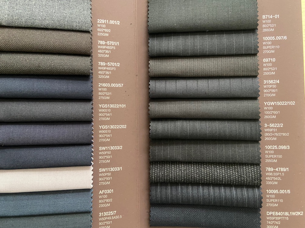 classic stripe wool fabric stock for suits