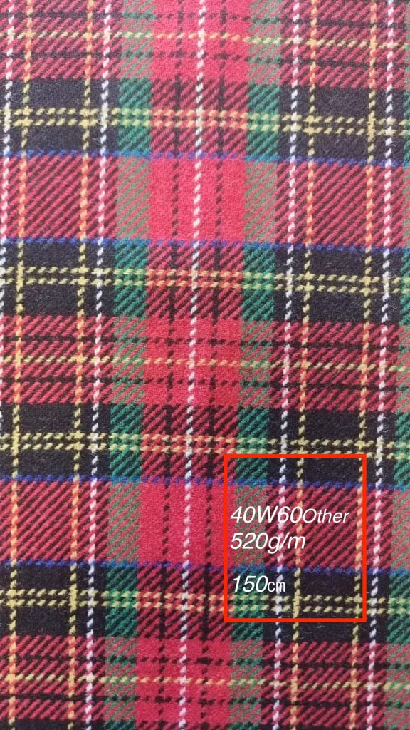recycled woolen check fabric